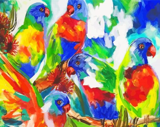 Lorikeets Birds Art paint by number