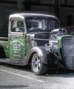 Old 1937 Ford Pickup paint by number