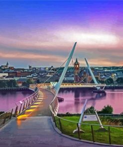 Peace Bridge In Londonderry paint by number