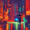 Romantic Raining Street At Night paint by number