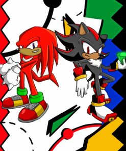 Shadow And Knuckles Cartoon paint by number