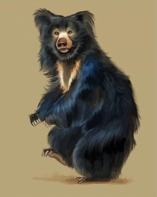 Sloth Bear Art paint by number