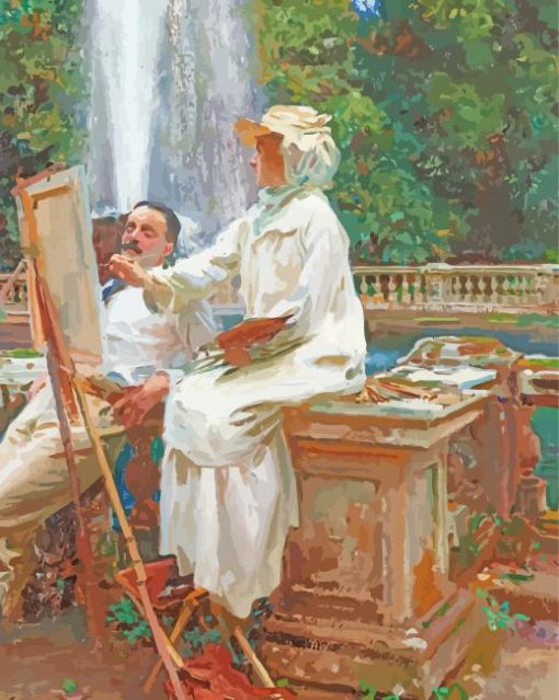 The Fountain Villa Torlonia John Sargent Art paint by number