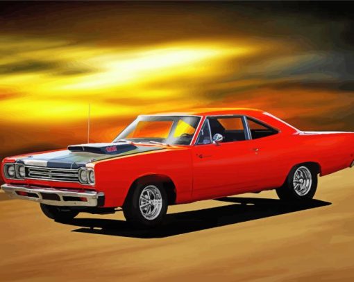 1969 Plymouth Roadrunner paint by number