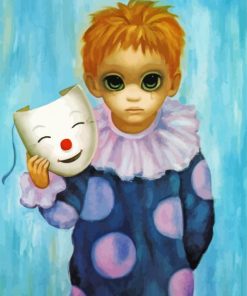 Big Eyed Kid Clown paint by number