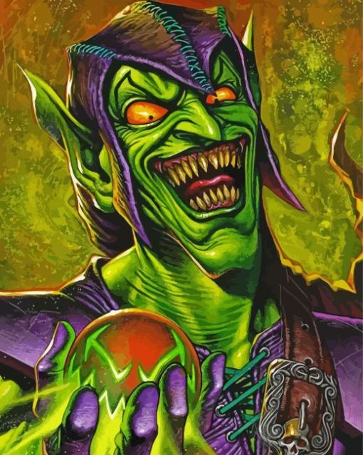 Evil Green Goblin paint by number