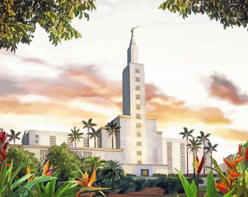 Los Angeles Temple paint by number