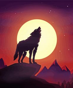 Moon Wolf paint by number