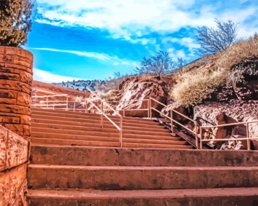 Open Air Red Rocks Amphitheatre paint by number