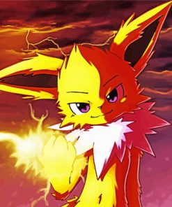 Pokemon Flareon paint by number