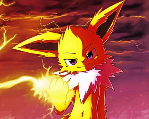 Pokemon Flareon paint by number