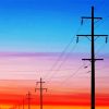 Powerline With Sunset paint by number