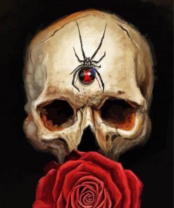 Rose Skull paint by number