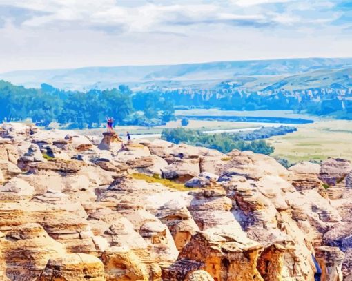 Writing On Stone Provincial Park Landscape paint by number