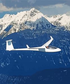 Glider Aircraft Over Mountains paint by number