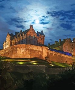 Moonlight Edinburgh Castle paint by number