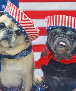 Patriotic Dogs paint by number