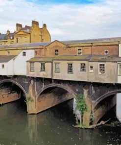 Pulteney Bridge Bath City paint by number