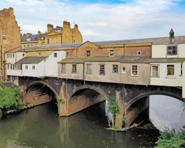 Pulteney Bridge Bath City paint by number