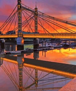 Sunset At Albert Bridge paint by number