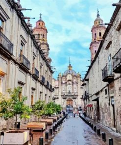 Morelia Cathedral Michoacan paint by number