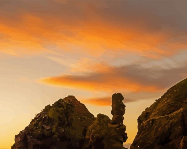 Wick Scotland Sunset paint by number