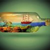 Ship In Bottle Of Water paint by number