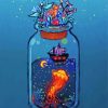 Aesthetic Ship In Bottle paint by number