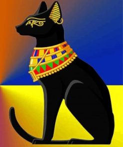 Black Egyptian Cat Paint by Numbers