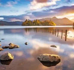 Derwentwater At Sunset Paint by Numbers