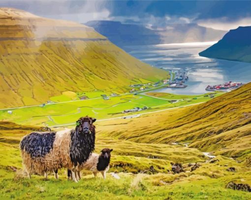 Faroe Islands Mountain paint by numbers