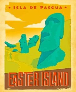 Isle De Pascua Easter Islands Poster Paint by Numbers