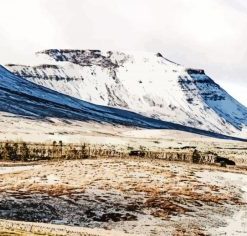 Snowy Ingleborough Mountain Paint by Numbers