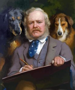 Artist With Two Dogs paint by numbers