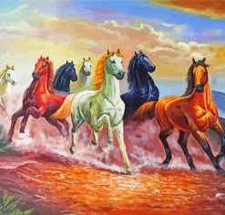 The Seven Horses Paint by Numbers