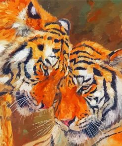 Tiger Couple Animals Art paint by numbers