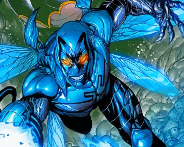 Blue Beetle Cartoon paint by numbers