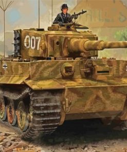 Military Tiger Tank paint by numbers