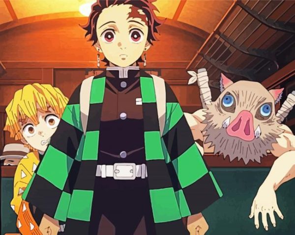 Demon Slayer Trio paint by numbers