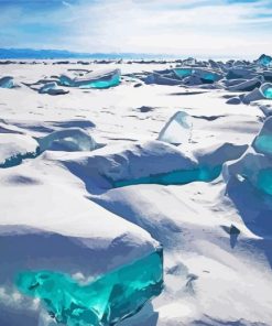 Snowy Icelandic Scene paint by numbers