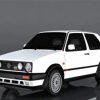 White Volkswagen Golf Mk2 Paint by Numbers