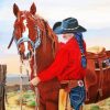 Woman Cowboy Scene Paint by Numbers