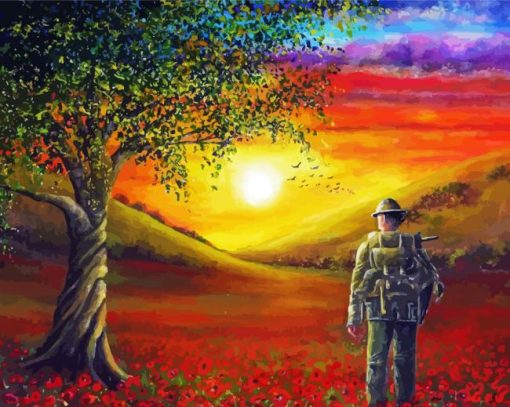 Remembrance Day Sunset paint by numbers